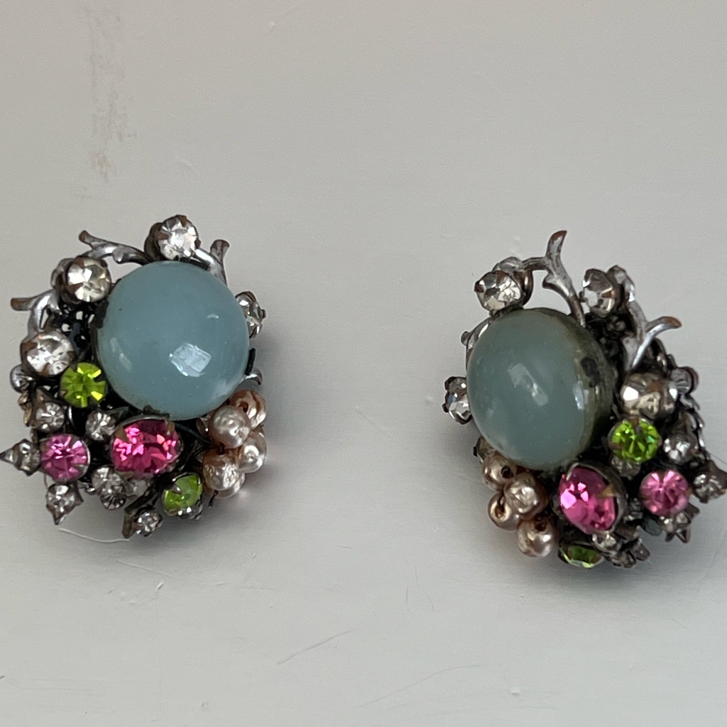 Rare Miriam Haskell Collectible Vtg Earrings